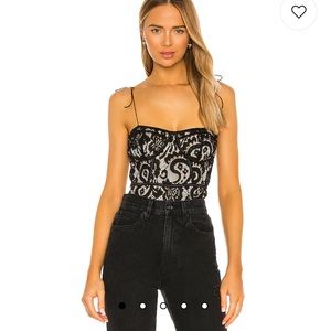 Revolve super down Stasia lace bodysuit